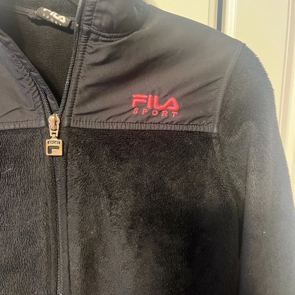 Fila Sport Black Fleece Jacket kids size XS/S 7/8